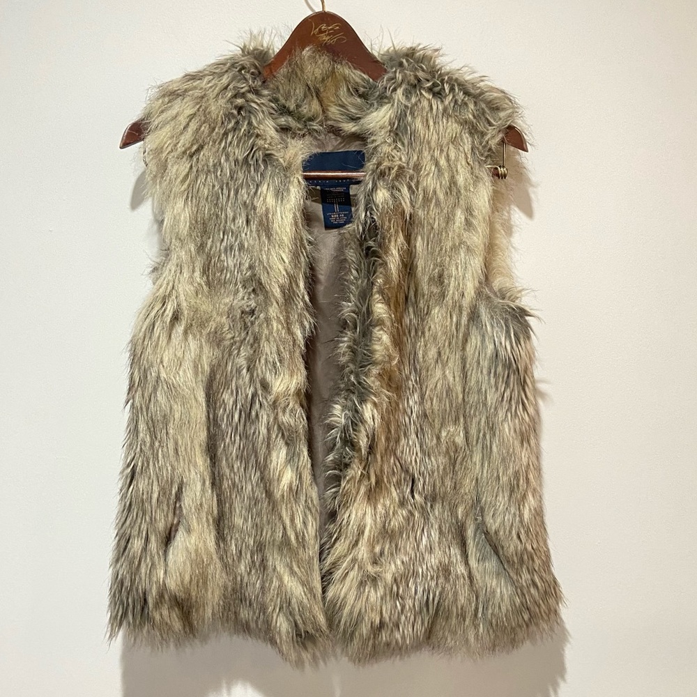 Tinsel Faux Rabbit Fur Vest Size XS